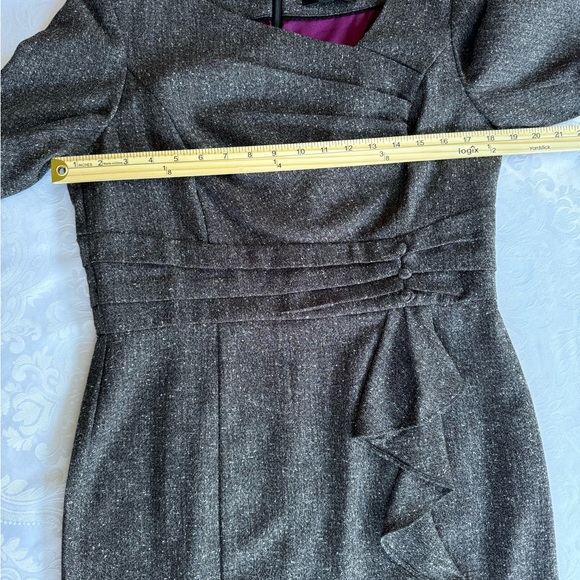 WHBM Asymmetrical Gray Tweed Sheath Dress NWT Size 12 - Picture 9 of 13